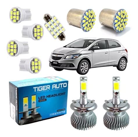 Kit 9 Lampadas Super Led Tiger Auto Onix 2012 2019 Kit Led