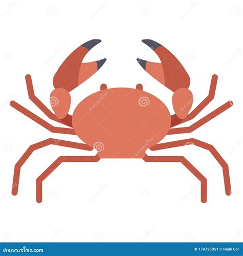 Crawfish Crawl Crab Color Vector Icon Which Can Be Easily Modified Or