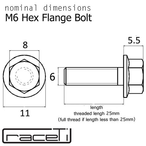 M Black Titanium Hex Head Flange Bolt Screw Ti