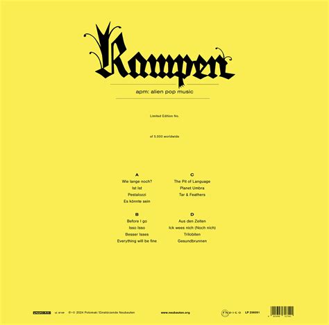 Rampen Apm Alien Pop Music Deluxe Ltd Edition Double Lp G Shop