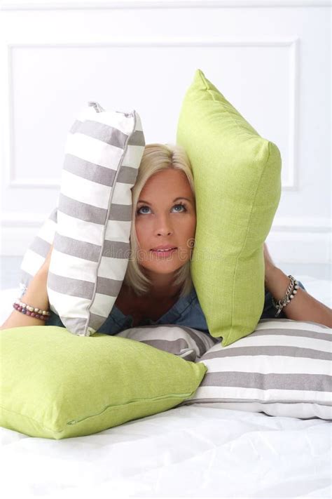 Cute Blonde Girl With Blue Eyes Stock Image Image Of House Head