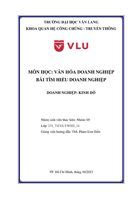 NHÓM 5 vhdn - Tiểu luận - TRƯỜNG ĐẠI HỌC VĂN LANG KHOA QUAN HỆ CÔNG ...