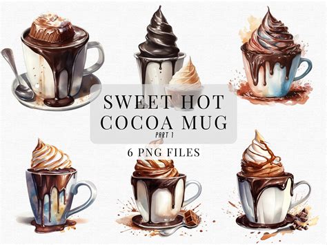 Watercolor Sweet Hot Cocoa Mug Clipart Sweet Hot Cocoa Scrapbooking