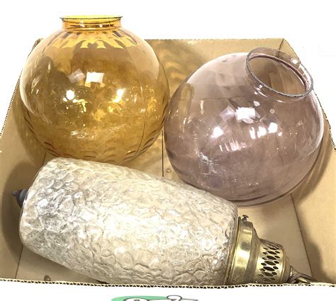 Lot - (3) Vintage Glass Lamp Globes