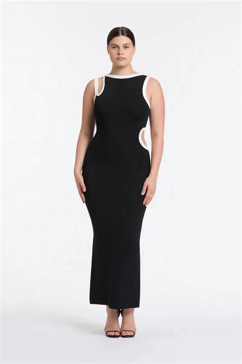 Sir The Label Evalina Cut Out Midi Dress Black Size The Volte