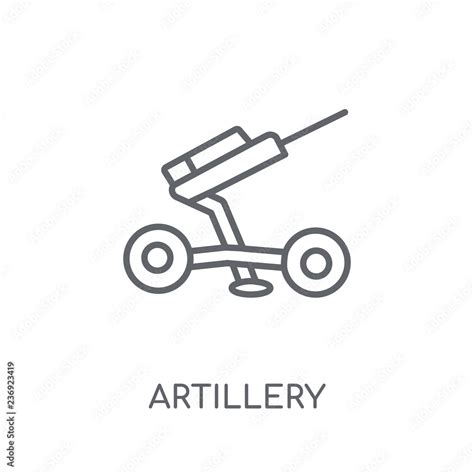 artillery linear icon. Modern outline artillery logo concept on white ...