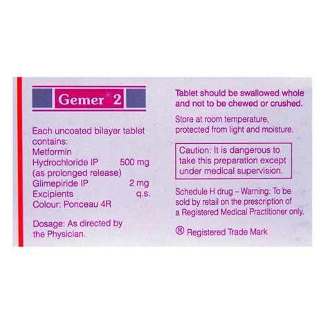 Gemer 2 Tablet 10's Price, Uses, Side Effects, Composition - Apollo Pharmacy