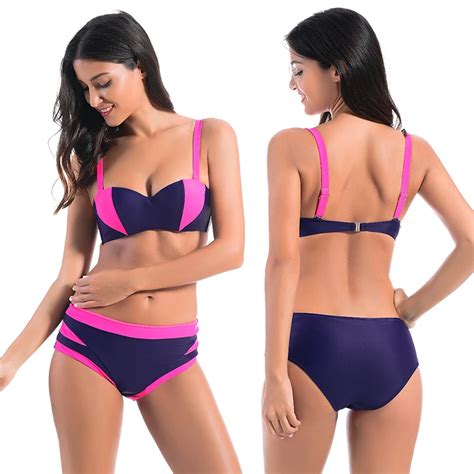 Sexy Reine Farbe Bikini Set 2018 Frauen Push Up Biquini Frauen Badeanzug Brasilianische