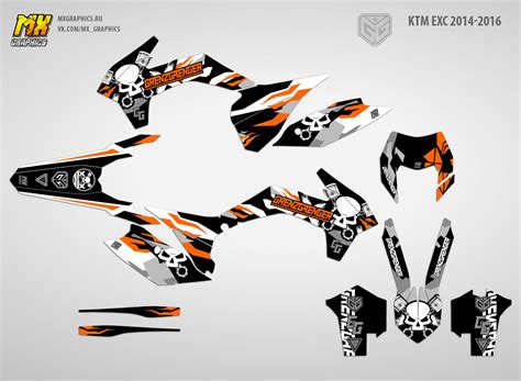 Наклейки на KTM EXC XC 2014, 2015, 2016 GrenzGaenger Orange Gray | MX ...