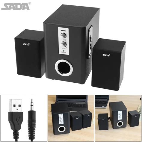 SADA Combination Wooden Subwoofer Speaker Column Computer Speaker with ...