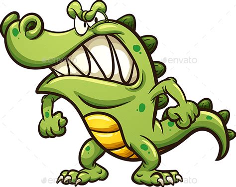 Angry Cartoon Crocodile by memoangeles | GraphicRiver