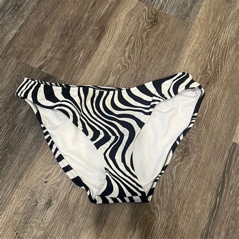 VENUS Swim Nwt Venus Black White Zebra Print Bikini Swim Bottoms 8