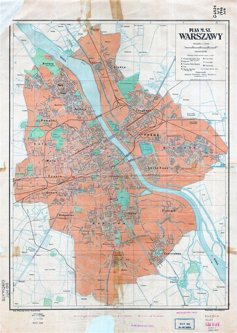 Large scale detailed old city plan of Warsaw - 1948 | Warsaw | Poland