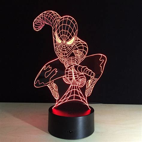 D Illusion Acrylic Night Light Spider Man Laser Cut File Etsy