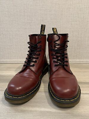 Dr Doc Martens Vegan Boots Cherry Red Oxford Rub Off Men S