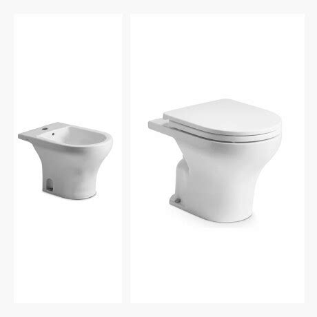 JUEGO DE INODORO CORTO TAPA Y BIDET LINEA VENETO FERRUM Acher