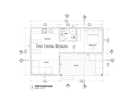20X30 Modern Tiny Home Plans Small Tiny House Blueprints Full Set Plans