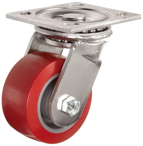 E R Wagner Plate Caster Swivel Polyurethane Wheel Delrin Bearing