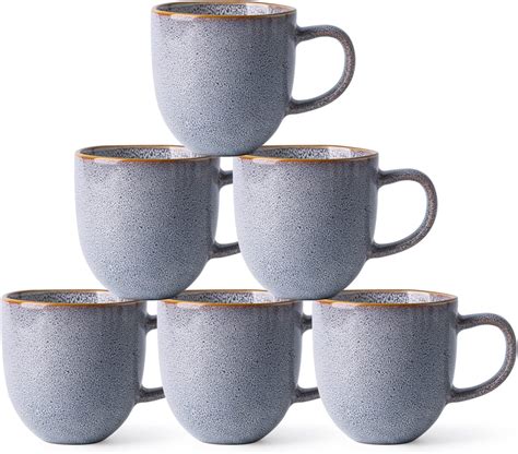 Amorarc 12oz Coffee Mugs Ceramic Coffee Mugs Set Of 6 For Man Woman Dad Mom