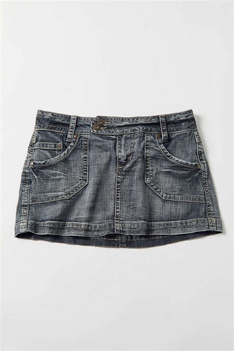 Urban Renewal Vintage Y2k Mudd Low Rise Denim Mini Skirt In Blue Lyst