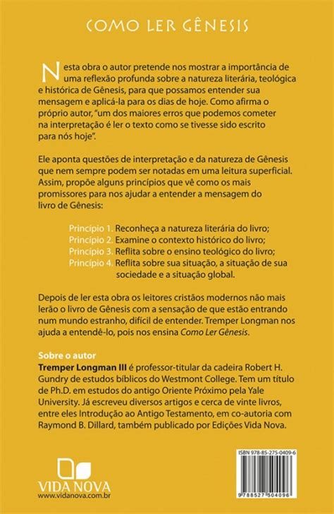 Livro Como ler Gênesis Biblioteca IBASP