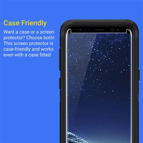Kahu Galaxy S8 Plus Case Friendly Glass Screen Protector - Clear