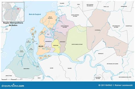 Administrative Vector Map Of Belem Metropolitan Area Para Brazil