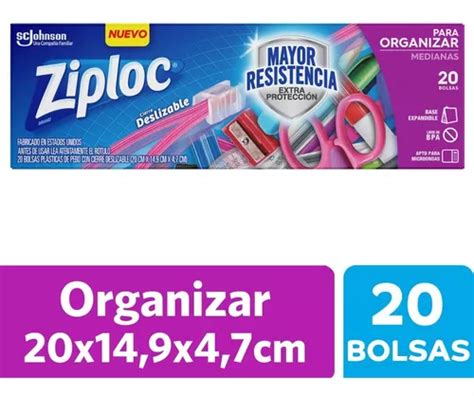 Ziploc Bolsa Organizar Mediana 20 Unidades Cuotas sin interés