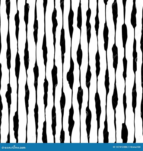 Boho Striped Hand Drawn Ink Seamless Pattern Stock Vector