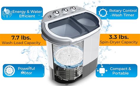 Pyle Compact Home Washer And Dryer 2 In 1 Portable Mini Washing Machine Twin Tubs 11lbs