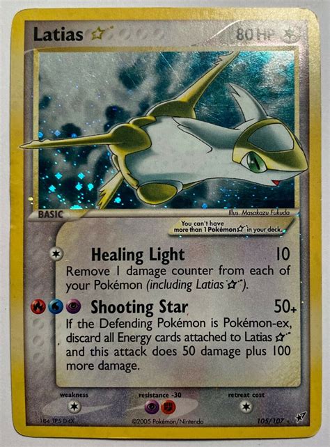 Latias Gold Star Rare Holo 105 107 EX Deoxys Pokemon Card Values MAVIN