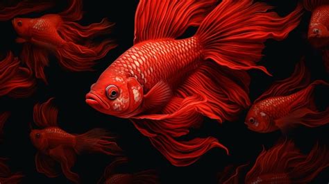 Фото красных рыбок обои на рабочий стол | Премиум Фото