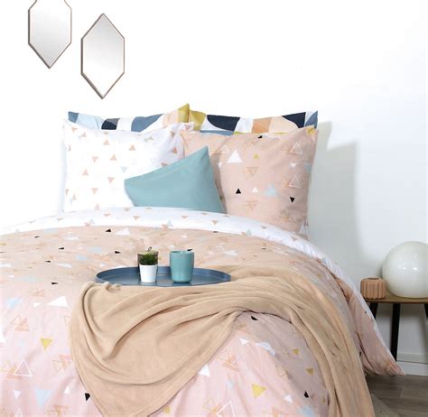 Parure Housse de Couette 260x240 cm Coté Déco Zen Rose