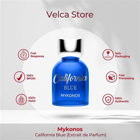 jual parfum mykonos california blue extrait  ml shopee indonesia