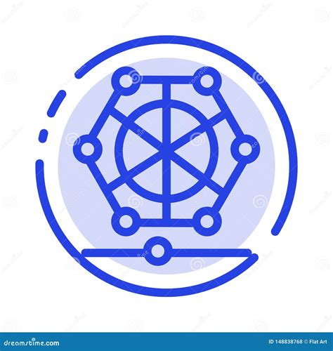 Machine Learning Language Data Blue Dotted Line Line Icon Stock
