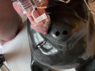 Latex Puppy Mask Orgasm Latex Mask Electro Estim CBT Pornhub Gay