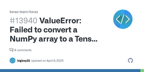 Valueerror Failed To Convert A Numpy Array To A Tensor Unsupported