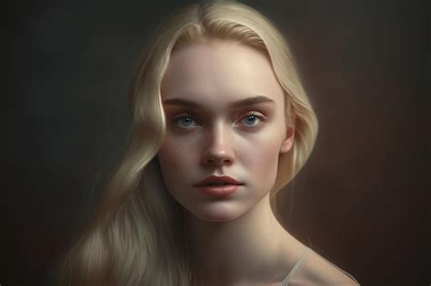 Premium Photo A Portrait Of A Blonde Woman With Pale Skin And Pale Skin