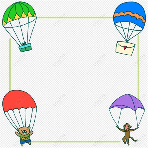 Cute Hot Air Balloon Clipart Border