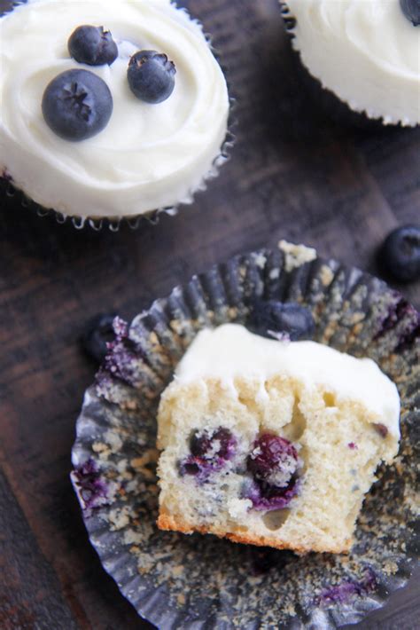 Blueberry Cupcakes with Cream Cheese Frosting - Cooked by Julie