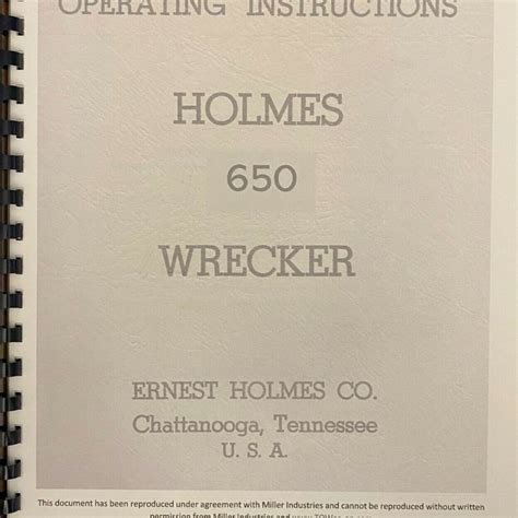Ernest Holmes Model 650 Heavy Duty Wrecker Brochure