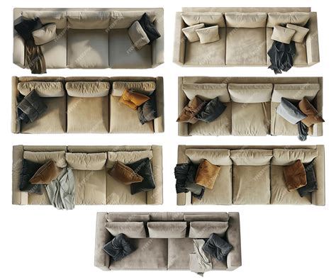 premium psd couch cutout topview