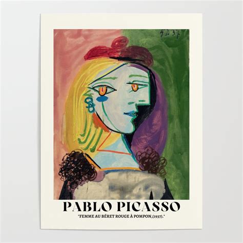 Femme Au B Ret Rouge Pompon By Pablo Picasso Poster By Studioroses