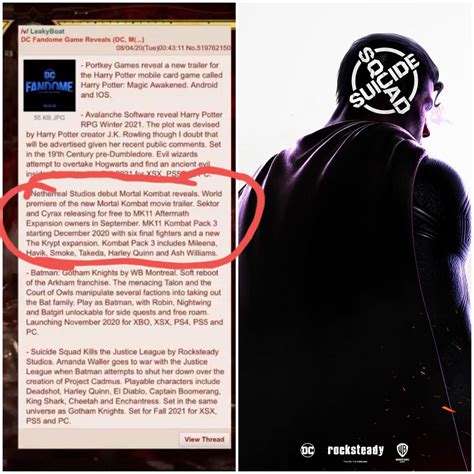 This Mortal Kombat Leak lines up with the information announced today