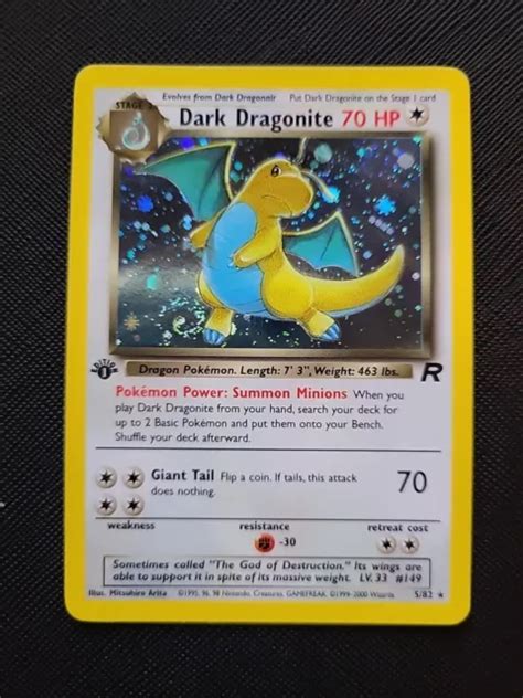 Dark Dragonite Holo Rare St Edition Team Rocket Wotc Pokemon