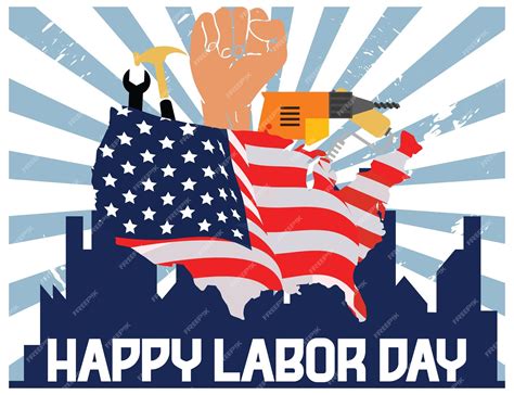 Um cartaz que diz feliz dia do trabalho nele dia do trabalho americano setembro | Vetor Premium