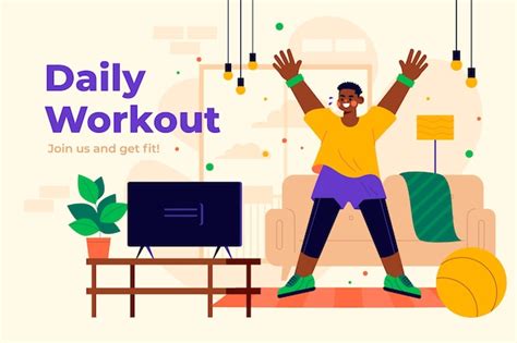 Premium Vector Home Workout Background