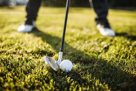 Man Playing Golf on a Golf Course in the Sun Stock Image - Image of ...