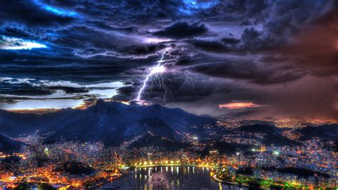Lightning above Rio de Janeiro - backiee