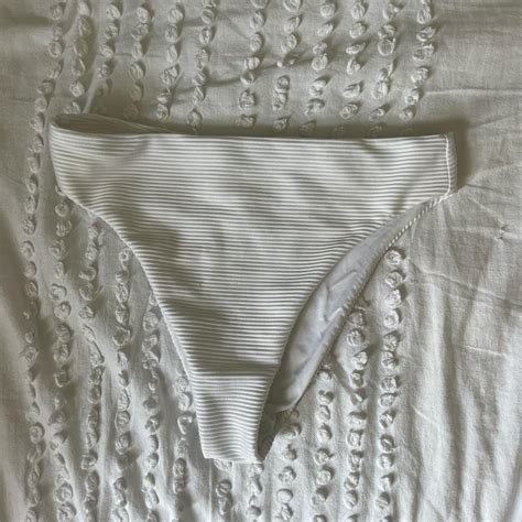 High Cut White Bikini Bottoms Size Small Sooo Cute Depop
